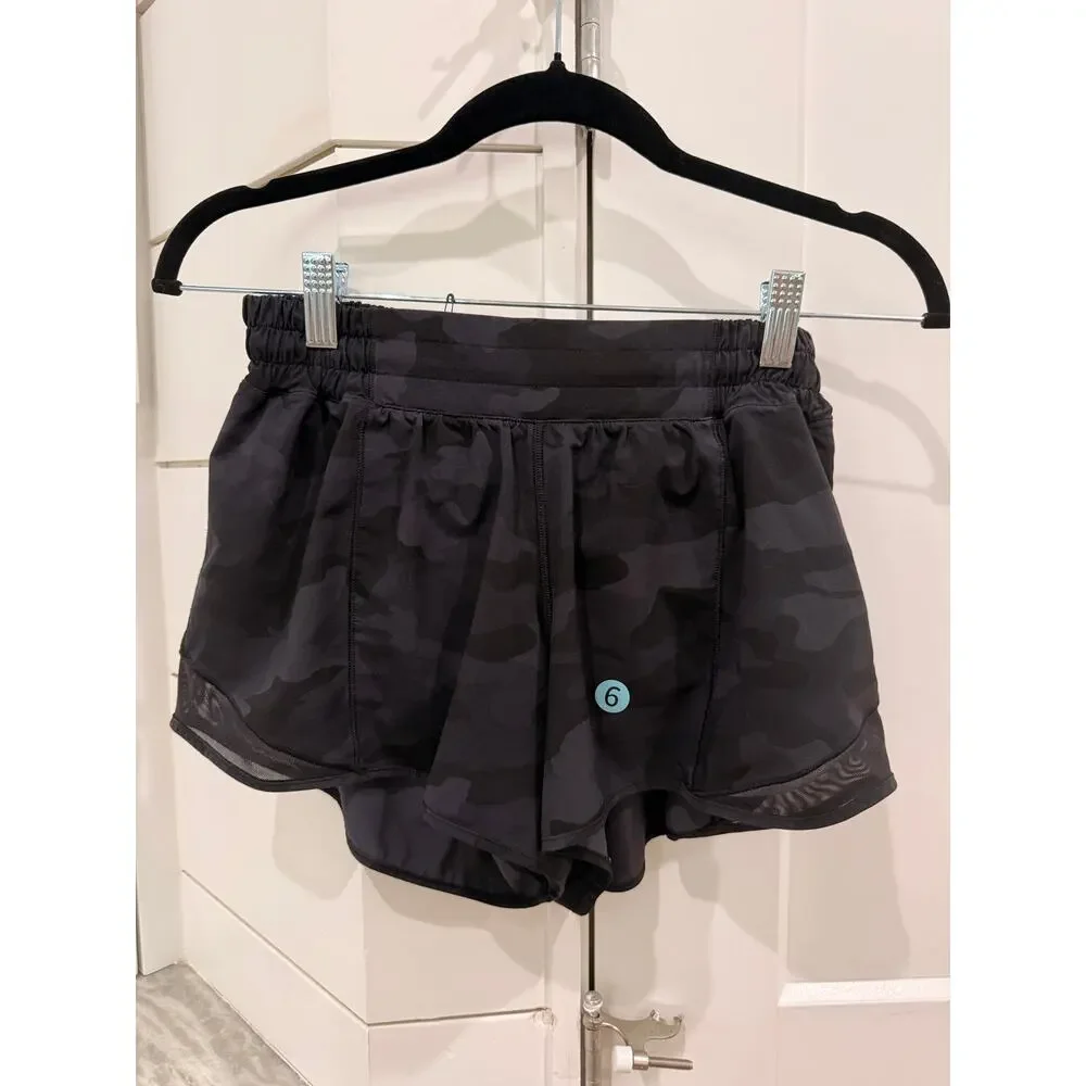6442 Lululemon Hotty Hot Short II *Long 4" Heritage 365 Camo Deep Coal Sz 6 *LVD - Picture 6 of 7